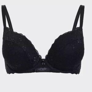 Torrid Plunge Black Lace Push Up Bra